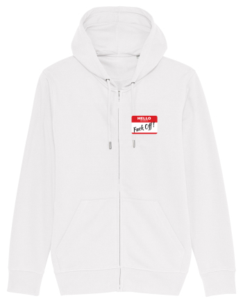 Hello My Name is: Fuck Off! Name Tag White