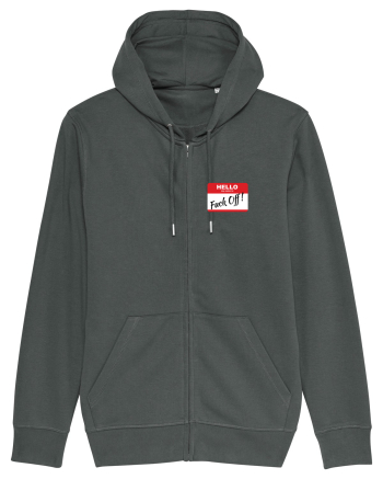 Hello My Name is: Fuck Off! Name Tag Anthracite