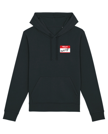 Hello My Name is: Fuck Off! Name Tag Black