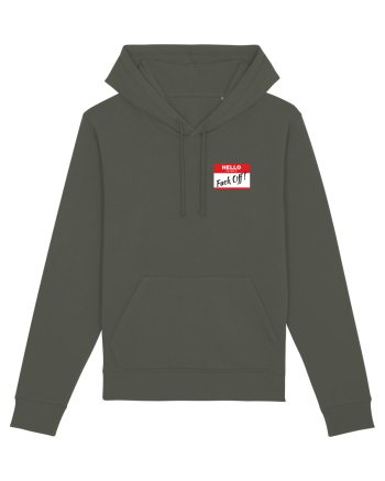 Hello My Name is: Fuck Off! Name Tag Khaki