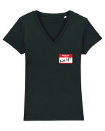Hello My Name is: Fuck Off! Name Tag Tricou mânecă scurtă guler V Damă Evoker