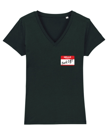 Hello My Name is: Fuck Off! Name Tag Black