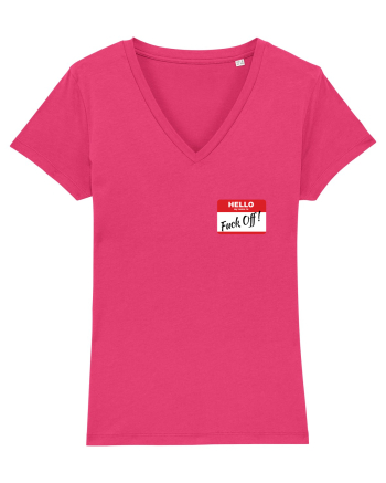 Hello My Name is: Fuck Off! Name Tag Raspberry