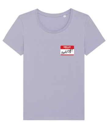 Hello My Name is: Fuck Off! Name Tag Lavender