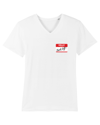 Hello My Name is: Fuck Off! Name Tag White