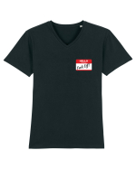 Hello My Name is: Fuck Off! Name Tag Tricou mânecă scurtă guler V Bărbat Presenter