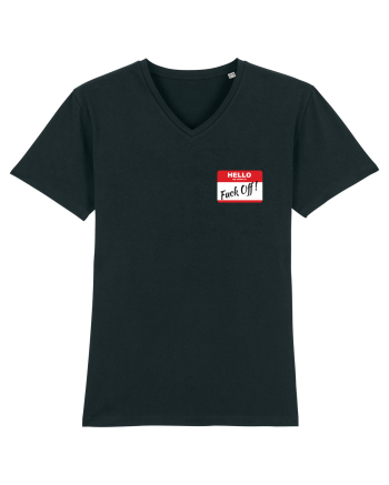Hello My Name is: Fuck Off! Name Tag Black