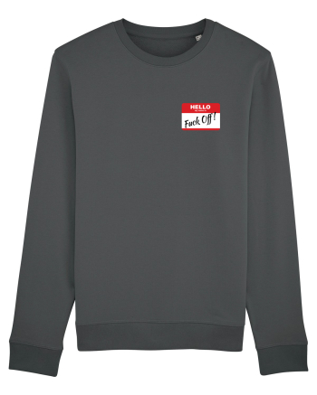 Hello My Name is: Fuck Off! Name Tag Anthracite