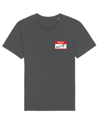 Hello My Name is: Fuck Off! Name Tag Anthracite