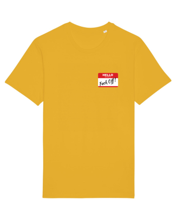 Hello My Name is: Fuck Off! Name Tag Spectra Yellow