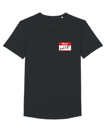 Hello My Name is: Fuck Off! Name Tag Black