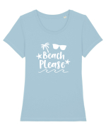 Beach Please Tricou mânecă scurtă guler larg fitted Damă Expresser