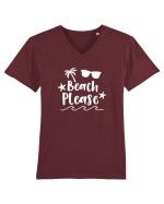 Beach Please Tricou mânecă scurtă guler V Bărbat Presenter