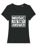 Music is the answer Tricou mânecă scurtă guler larg fitted Damă Expresser
