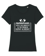 Barbarians Apply Axe Directly To The Problem Repeat As Needed Tricou mânecă scurtă guler larg fitted Damă Expresser
