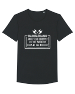 Barbarians Apply Axe Directly To The Problem Repeat As Needed Tricou mânecă scurtă guler larg Bărbat Skater