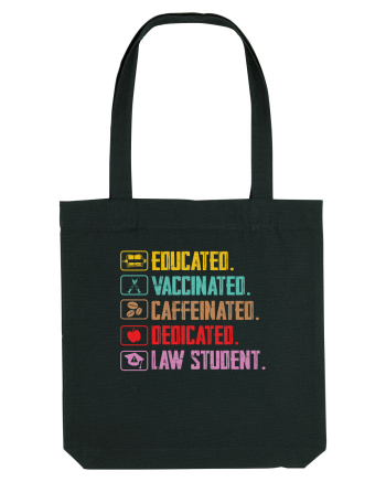 Educated. Vaccinated. Caffeinated. Dedicated. Law Student Black