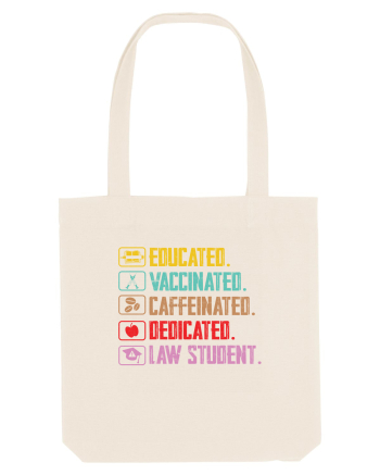 Educated. Vaccinated. Caffeinated. Dedicated. Law Student Natural