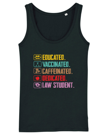 Educated. Vaccinated. Caffeinated. Dedicated. Law Student Black