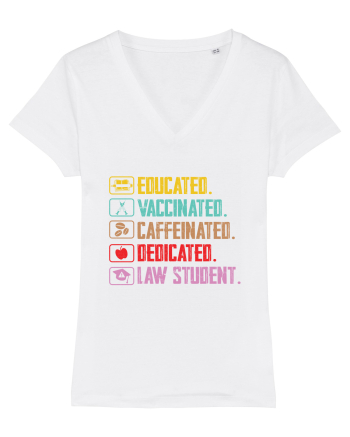 Educated. Vaccinated. Caffeinated. Dedicated. Law Student White