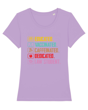 Educated. Vaccinated. Caffeinated. Dedicated. Law Student Lavender Dawn