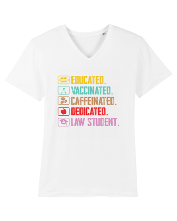 Educated. Vaccinated. Caffeinated. Dedicated. Law Student White