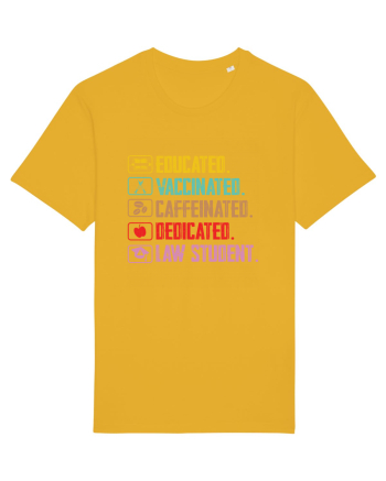 Educated. Vaccinated. Caffeinated. Dedicated. Law Student Spectra Yellow