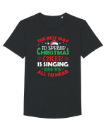 The best way to spread Christmas cheer is singing loud for all to hear Tricou mânecă scurtă guler larg Bărbat Skater