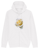 Trandafir romantic alb dupa ploaie Hanorac cu fermoar Unisex Connector