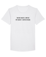 never need a bitch... Tricou mânecă scurtă guler larg Bărbat Skater