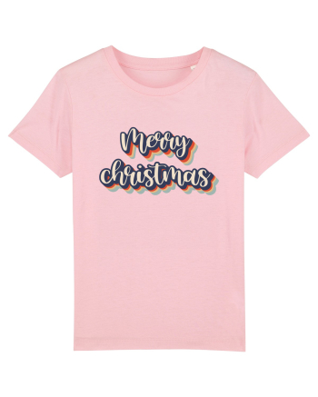 Merry Christmas Retro Style Cotton Pink