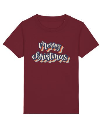 Merry Christmas Retro Style Burgundy