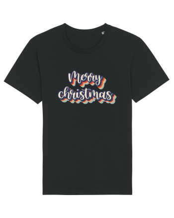 Merry Christmas Retro Style Black