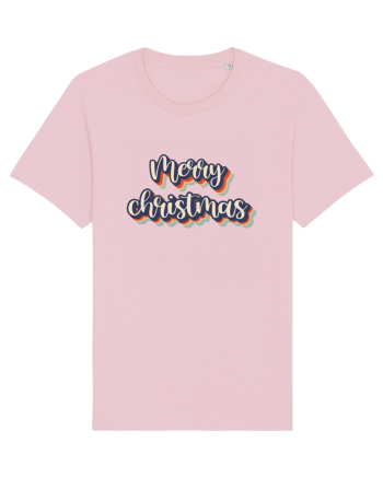 Merry Christmas Retro Style Cotton Pink