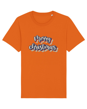 Merry Christmas Retro Style Bright Orange