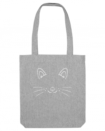 Cat Face Heather Grey