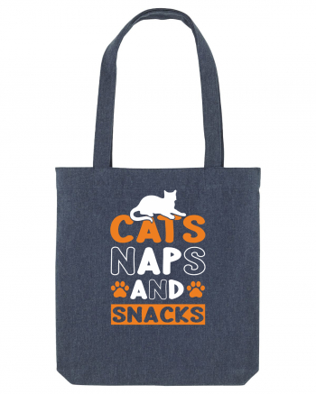 Cats Naps And Snacks Midnight Blue