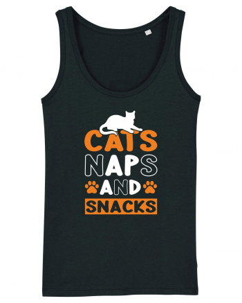 Cats Naps And Snacks Black