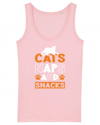 Cats Naps And Snacks Cotton Pink