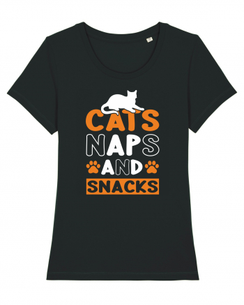 Cats Naps And Snacks Black