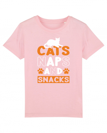 Cats Naps And Snacks Cotton Pink