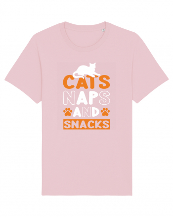 Cats Naps And Snacks Cotton Pink