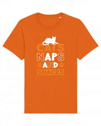 Cats Naps And Snacks Bright Orange