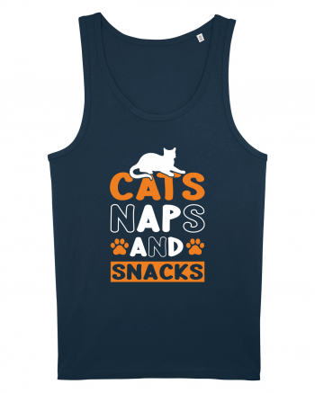 Cats Naps And Snacks Navy