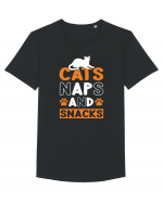 Cats Naps And Snacks Tricou mânecă scurtă guler larg Bărbat Skater