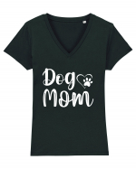 Dog Mom Tricou mânecă scurtă guler V Damă Evoker