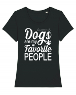 Dogs Are My Favorite People Tricou mânecă scurtă guler larg fitted Damă Expresser