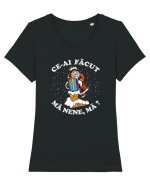 amuzant de Craciun - Ce-ai făcut, mă nene, mă ? Tricou mânecă scurtă guler larg fitted Damă Expresser