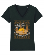 All I want for Christmas is more time for camping Tricou mânecă scurtă guler V Damă Evoker
