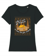 All I want for Christmas is more time for camping Tricou mânecă scurtă guler larg fitted Damă Expresser